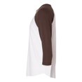 thumbnail image 3 of 5050 Raglan T-Shirt à Manches Trois-Quarts, XS, Brun Blanc, 3 of 4