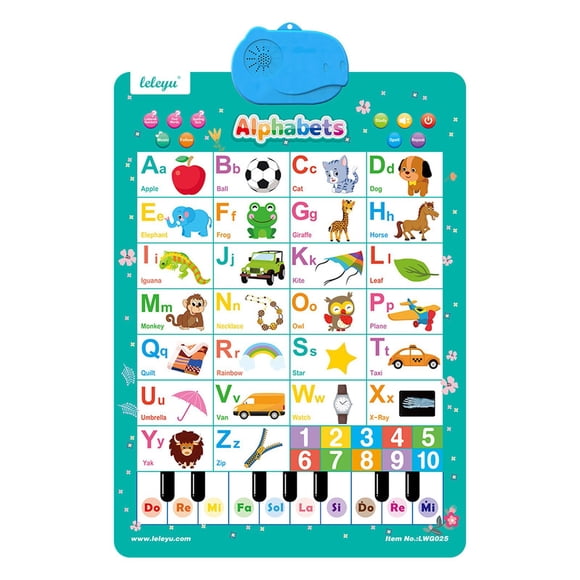 Tableau Mural Électronique d'Apprentissage de l'Alphabet, Affiche Parlante Interactive avec Chansons et Quiz, Jouet d'Éveil pour Tout-Petits de 3 Ans et Plus