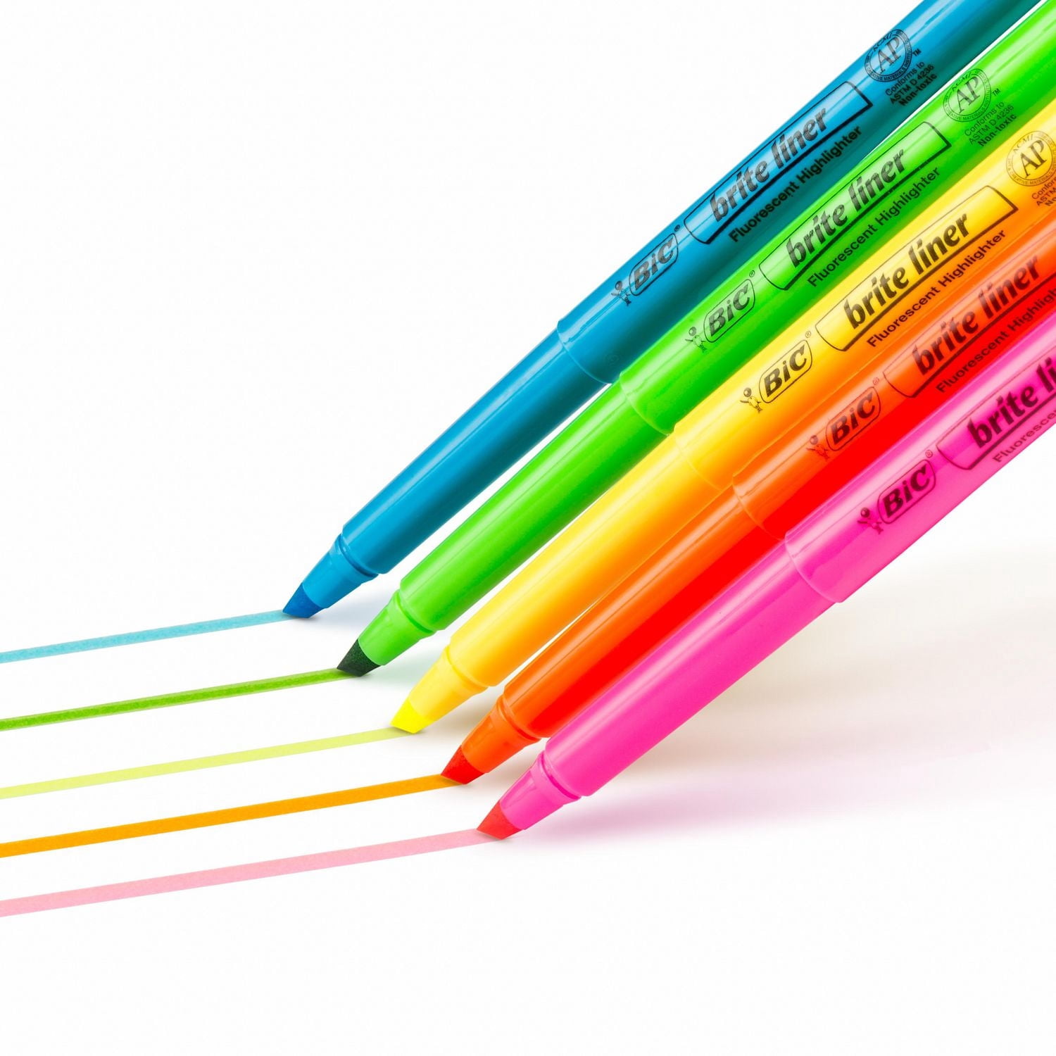 Surligneurs BIC Brite Liner, pointe biseautée, boîte de 24 surligneurs de Couleurs assorties