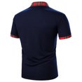 thumbnail image 3 of Pompotops Men's Spring And Summer Leisure Patchwork Shirt With Lapel Short Sleeves on Sale, 3 of 8