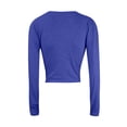 thumbnail image 3 of AherBiu Crop Tops for Women Long Sleeve Wrap Deep V Neck Basic Top Tees Shirts Blouse Solid Color, 3 of 3