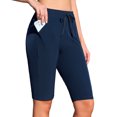 thumbnail image 1 of Beautyin Womens Swim Shorts Knee Length High Waisted Drawstring Swim Bottoms with Two Pockets, 1 of 7
