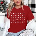 thumbnail image 4 of Penkiiy T-Shirts de la Saint-Valentin pour Femmes, Mignons, à Imprimé de Cœur, T-Shirts Graphiques, Haut Décontracté à Manches Courtes, P Rouge, 4 of 4