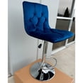thumbnail image 2 of Tabouret réglable en cuir bleu de la collection Heavenly, 2 of 7