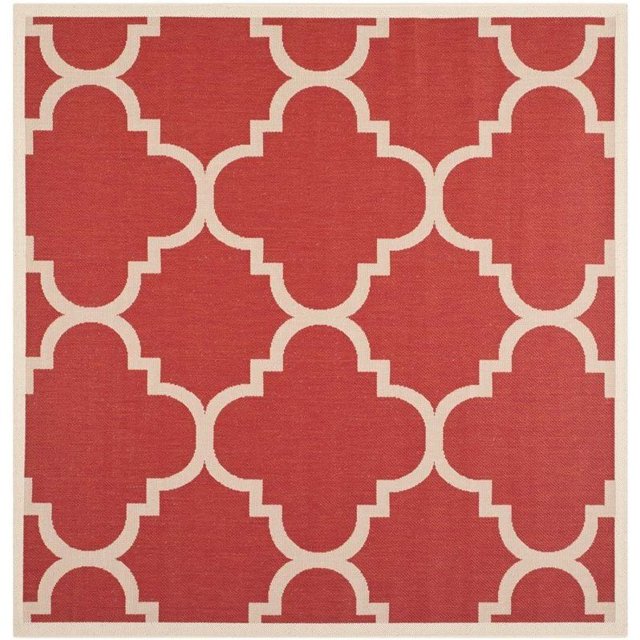 Safavieh Courtyard Tapis Rouge Intérieur Extérieur - Carré 7 Pieds10 Pouces