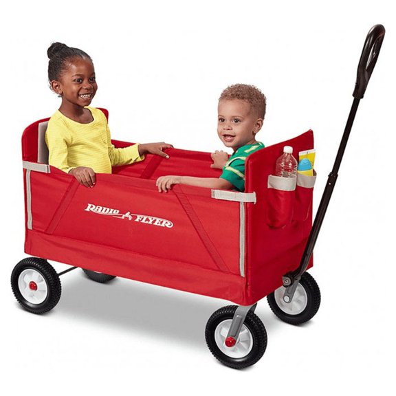 Radio Flyer Chariot Tout-Terrain 3-en-1 Tout-Terrain EZ Pliable pour Enfants et Cargo, Rouge