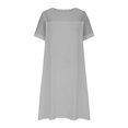 thumbnail image 4 of Ovzne Robes d'Été pour Femmes 2025 Robe de Plage Robe Décontractée pour Femme Col Rond Sans Manches avec Poche Couleur Robe Multicolore Jupe Longue Robe d'Été à Manches Courtes Liquidation, 4 of 6