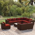 thumbnail image 1 of vidaXL 10 Piece Garden Lounge Set with Cushions Poly Rattan Brown, 1 of 5