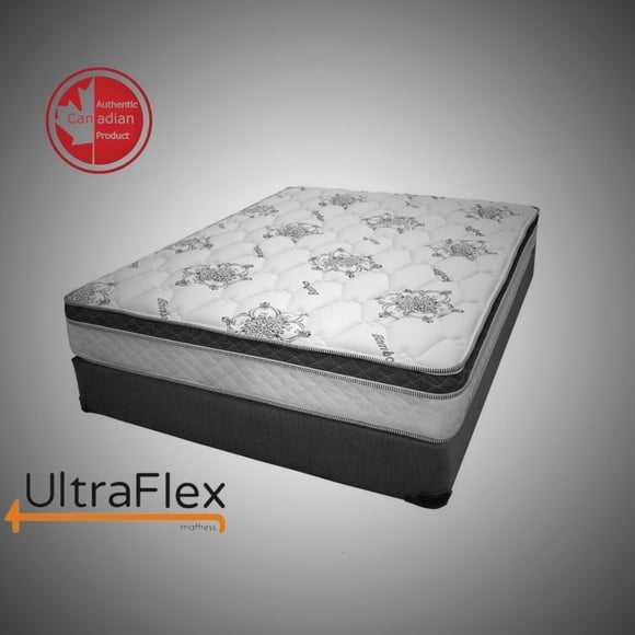 UltraFlex TRINITY- 12" Orthopedic Eurotop Hybrid Pocket Coil Gel Infused Premium Foam, Medium Plush Eco-friendly Mattress (Made in Canada)