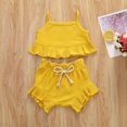 thumbnail image 4 of Kids Baby Girls Lace Solid Color Suspender Top with Sweet Short Trousers Clothes Set, 4 of 4