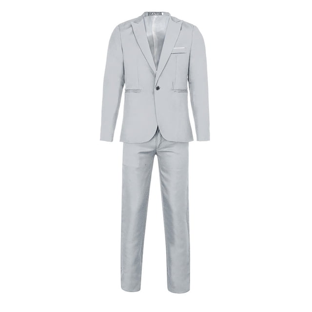 Yuyuzo Mens Blazer Sets 2-Piece Suits Lapel 1 Button Slim Fitted Formal Jacket Pants Set for Dress Business Wedding Party