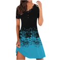 thumbnail image 2 of SMihono Robe d'Été Grande Taille pour Femmes 2023 Mode Aguichant Manches Courtes Imprimé Col en V Dentelle, 2 of 4