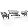 thumbnail image 3 of Crosley Furniture Dover 4-Pc Patio Loveseat Set in Heathered Charcoal Gray, 3 of 18