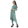 thumbnail image 4 of Moomaya Kurta Tunique à Ourlet Droit Imprimée pour Femmes, Kurti à Col Mandarin, Tenue d'Été, 4 of 6