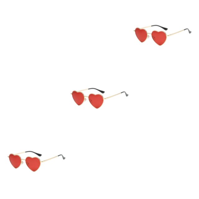 maskred PVC Heart-Shaped Glasses Non-Slide Silicone Nose Pads And Mulitple Colours For Chic Look Gold Metal red 3Set