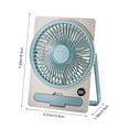 thumbnail image 3 of Blue Portable Card Fan Five Speeds 1800Mah Rechargeable Battery Hanging Desktop Design Brushless Motor Phone Holder Multi Function Cooling Device, 3 of 6