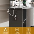 thumbnail image 3 of Corner Makeup Vanity Desk with Lights & Power Outlet,  Vanity Table and Stool with 5 Rotating Drawers, 3 Color Lighting, Brightness Adjustable, Dressing Table for Women Girls, Black, 3 of 6