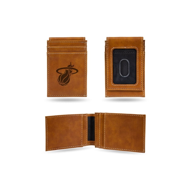 Portefeuille de Poche avant Marron Gravé au Laser Miami Heat