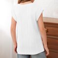 thumbnail image 2 of Timegard Toddler Girls Clothes Cap Sleeve Texture Loose Comfy Top Blouse Solid Color Casual Summer, 2 of 7