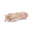 thumbnail image 4 of BLISSFUL STEP Sandales à Talons Hauts Épais à Plateforme à Lacets pour Femmes Rose Poudré (Taille 9), 4 of 6