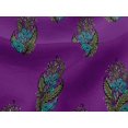 thumbnail image 4 of oneOone Viscose Jersey Fabric Leaves & Floral Block Printed Craft Fabric BTY 60 Inch Wide, 4 of 6