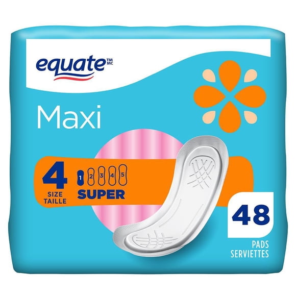 Equate Super Maxi Pads 48 count