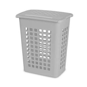 Sterilite 61L Manne à Linge Rectangulaire  LiftTop- Gris