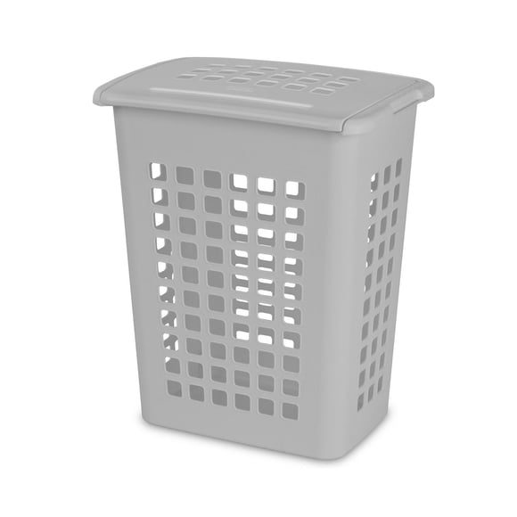Sterilite 61L Manne à Linge Rectangulaire LiftTop- Gris