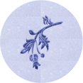 thumbnail image 1 of Ahgly Company Tapis Rond Lavable en Machine Intérieur Transitionnel Bleu Lavande, 5 Pieds Rond, 1 of 7