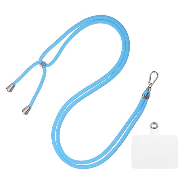 Unique Bargains Phone Lanyard with Transparent Patch, Sky Blue, 1 Count