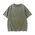 thumbnail image 1 of Styesk T-Shirts pour Hommes Vintage Couleur Unie Manches Courtes Col Rond, 1 of 2