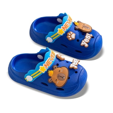 Quotay Pantoufles pour Enfants Filles Sabots Unisexes à Enfiler Sandales d'Eau pour Tout-Petits Enfants Confortables Légères Été Extérieur Plage Chaussures pour Enfants de 6 Mois à 9 Ans 05_Blue,20