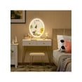 thumbnail image 1 of Ourlova Table With Mirror Lamp.Dressing Table With 4 Drawers.3 Lighting Modes.Dressing Table With Upholstered Stool And Table. Round Mirror Dressing Table For Bedroom White, 1 of 5