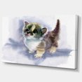 thumbnail image 2 of Chaton Mignon sur Aquarelle Bleue - Impression d'Art sur Toile d'Animal, 2 of 3
