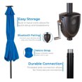thumbnail image 2 of Sun-Ray 9' Round Solar Lighted Umbrella with Built-In Bluetooth Speaker - Royal Blue, 2 of 3