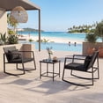 thumbnail image 4 of Gymax Ensemble Bistro à Bascule d'Extérieur 3 Pcs Chaises Berçantes de Patio et Ensemble de Table à Café, 4 of 10
