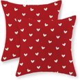 thumbnail image 1 of Housses de Coussin de la Saint-Valentin 20x20 Pouces, Ensemble de 2, Coussins Décoratifs Rouges avec Cœur d'Amour de la Saint-Valentin, Décor de la Saint-Valentin, Taie d'Oreiller Carrée Rouge, Taie Décorative d'Anniversaire pour l'Extérieur, Housse de Coussin pour Sofa Canapé, 1 of 6