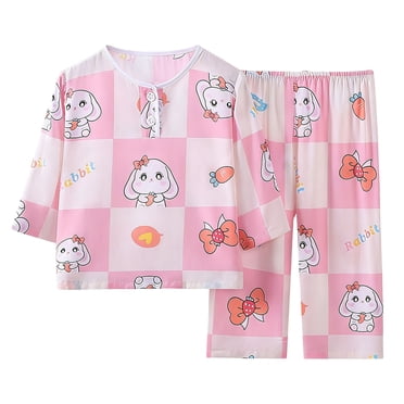 EYWGYA Ensembles de Vêtements pour Filles, Ensemble Unisexe 2 Pcs en Coton à Manches Longues, T-Shirt à Col Ras du Cou à Imprimé Floral et Pantalon Assorti pour Tenue de Détente