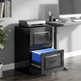 thumbnail image 2 of HOMCOM 2 Drawer File Cabinet with Lock, Vertical Filing Cabinet, Black, 2 of 10