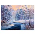 thumbnail image 2 of Designart Pastel Christmas Forest With River Canvas Wall Art, 2 of 4