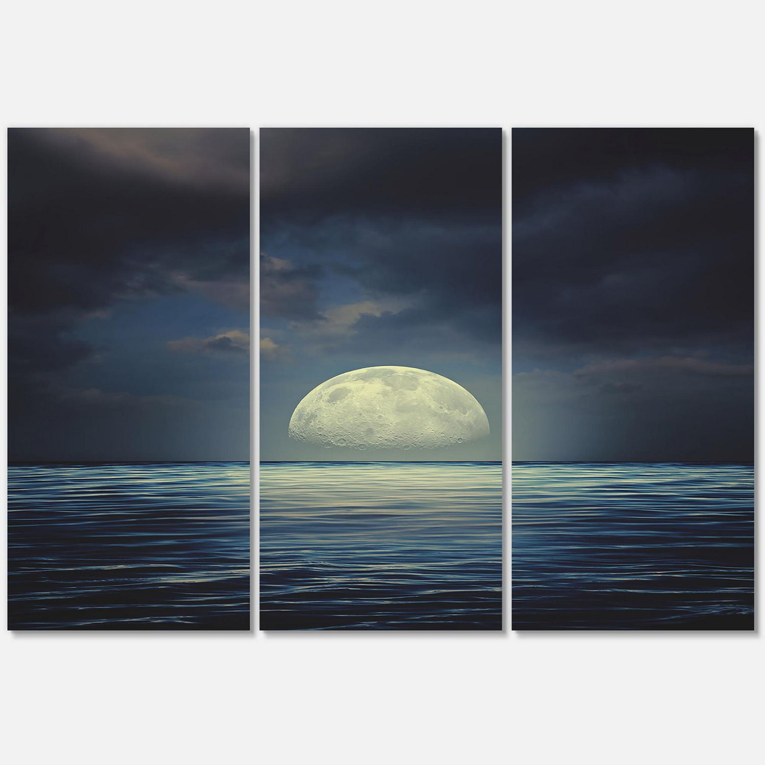 Designart Super Lune sur la mer II Art mural sur toile