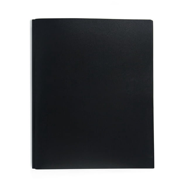Pen+Gear Portfolio en Poly avec Attaches en Noir, Fabriqué en Polypropylène durable et Lourd avec une Finition Mate, Comprenant Trois Attaches Métalliques pour Sécuriser des documents Format Lettre et Deux Pochettes Intérieures Pouvant Contenir jusqu'à 25 Feuilles Chacune, Idéal pour Organiser des Rapports et des Devoirs Scolaires.