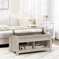 thumbnail image 2 of HOMCOM Lift Top Coffee Table with Hidden Storage and Open Shelves, 2 of 10