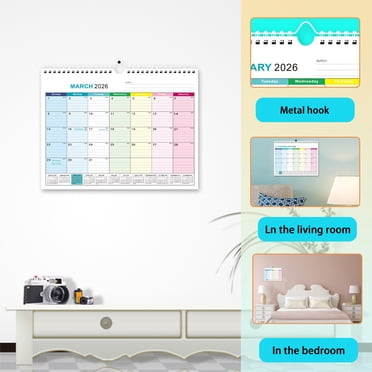 Wzzjkit Calendar 2025-2026 - Includes July 2025 to December 2026 - 18 Monthly Wall Calendar 2026, Sturdy Double Coil Binding Large Wall Calendar