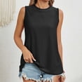 thumbnail image 1 of Timegard Camisole pour Femmes Col Rond Oeillets Sans Manches Confortable Fluide Plage Vacances Décontractée Ample Hauts, 1 of 6