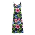 thumbnail image 4 of Robe d'Été pour Femmes Sans Manches à Col en V Imprimée Décontractée Longue Maxi pour Plage Vacances Tenue d'Extérieur, 4 of 6