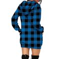 thumbnail image 4 of Bellella Robe Chandail en Molleton Femme Midi Longue à Capuche à Carreaux Manches Décontractées Automne Bleu m, 4 of 6
