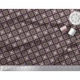 thumbnail image 3 of Soimoi Tissu Noir Moss Georgette Imprimé Damas Aster & Roses au Mètre 42 Pouces de Large, 3 of 5