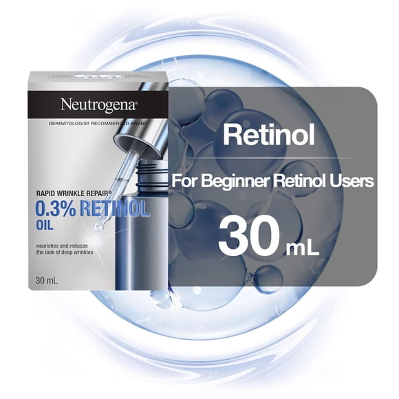 Neutrogena Huile au Rétinol Anti-Âge pour le Visage, Rapid Wrinkle Repair Sérum pour le Visage & Sérum pour les Yeux
