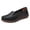 Black, variant on LOVZFMLL Women's Penny Loafers Non-Slip Cutout Breathable Walking Sneakers Slip On Leather Hollow Dress Flat Shoes Black 8